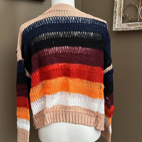 SHEIN Women's Lightweight Sweater Drop Shoulder Color Block CrewNeck M - Picture 11 of 12